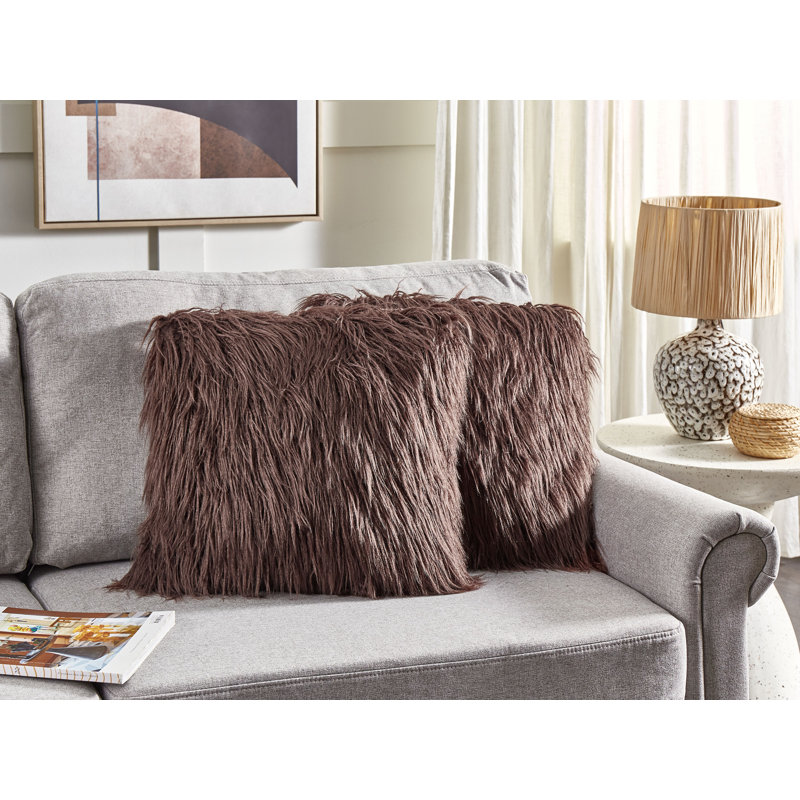 Geneve Square Throw Cushion, Brown