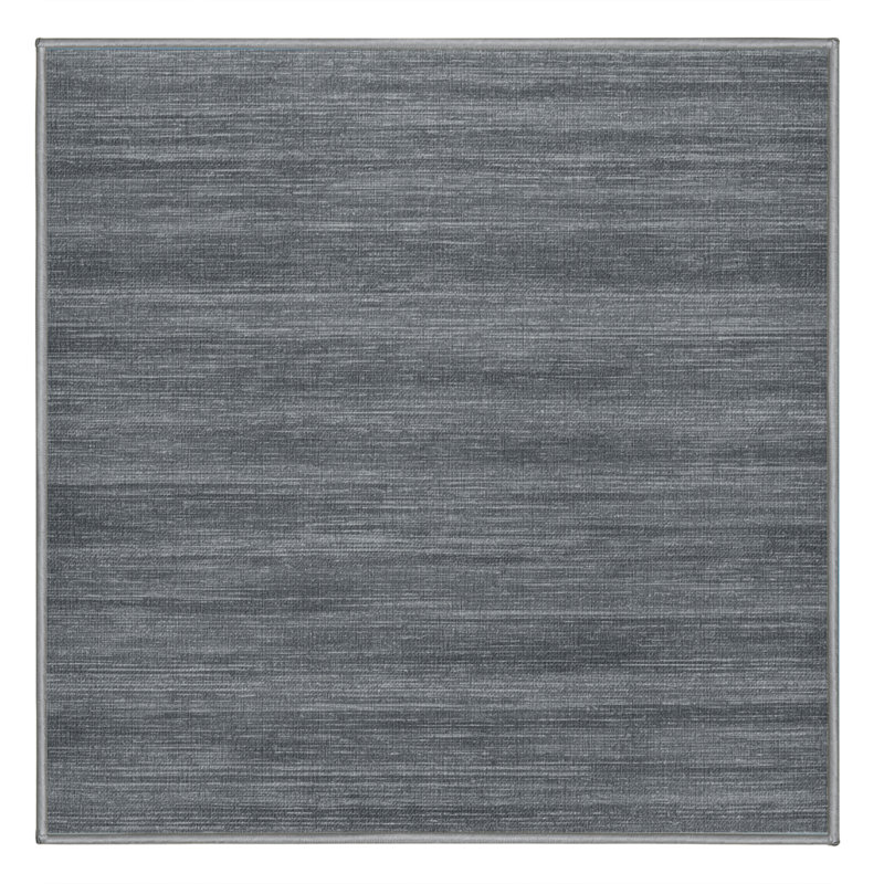 Machine Washable Solid Gray Area Rug, Square 4'
