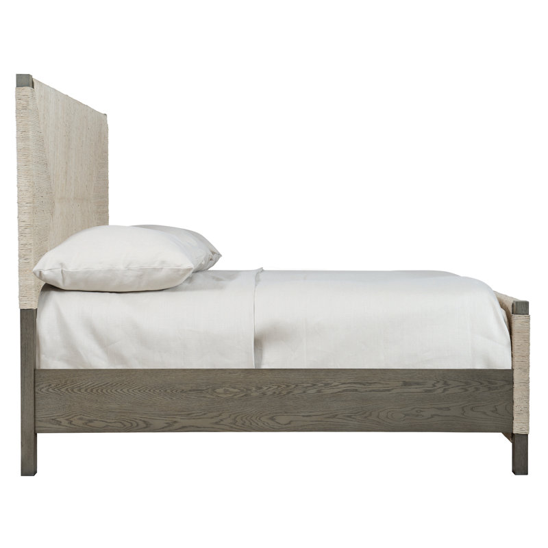 Alannis Solid Wood and Upholstered Low Profile Standard Bed, Queen