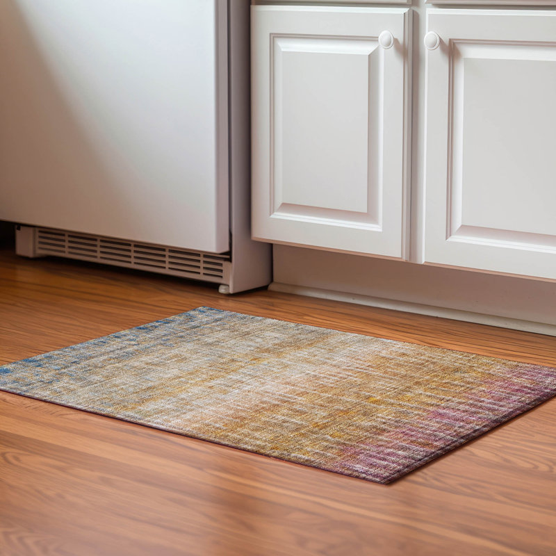 Premium Machine Washable Mayfield AMF2317 Casual Rug, Orange, 2'6" x 3'10"