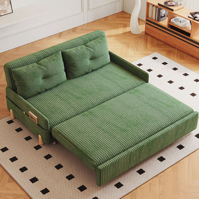 Loveseat Olive Green Corduroy Sleeper sofa