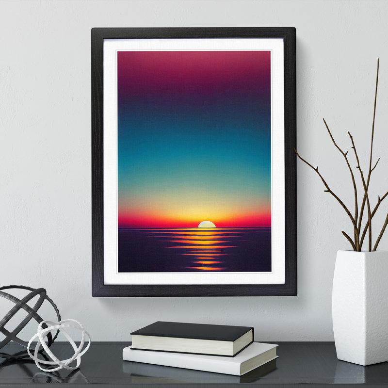 Otherworldly Ocean Sunset - Framed Print, Black, 64cm H x 46cm W x 2cm D