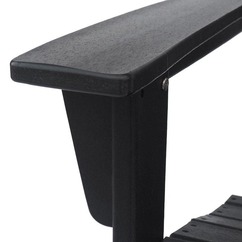Chaise Adirondack en bois massif Izatt, Noir