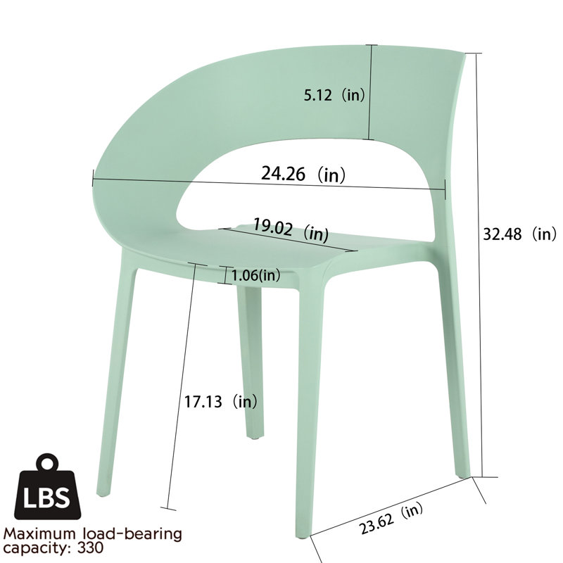 Chaise d'appoint en polypropylène Haze, Haze Green