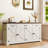 65-Inch Rustic Farmhouse Sideboard Buffet Cabinet - 4 Doors 3 Drawers Storage For Dining Room Living Room Coffee Bar-1420095994