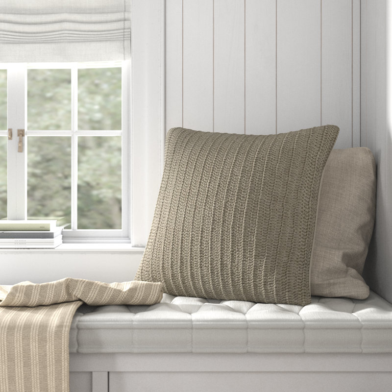 Rowan Square Cotton Pillow Cover & Insert, Natural