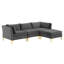 Canapé modulaire en velours 4 pièces Ardent Performance-1739654212