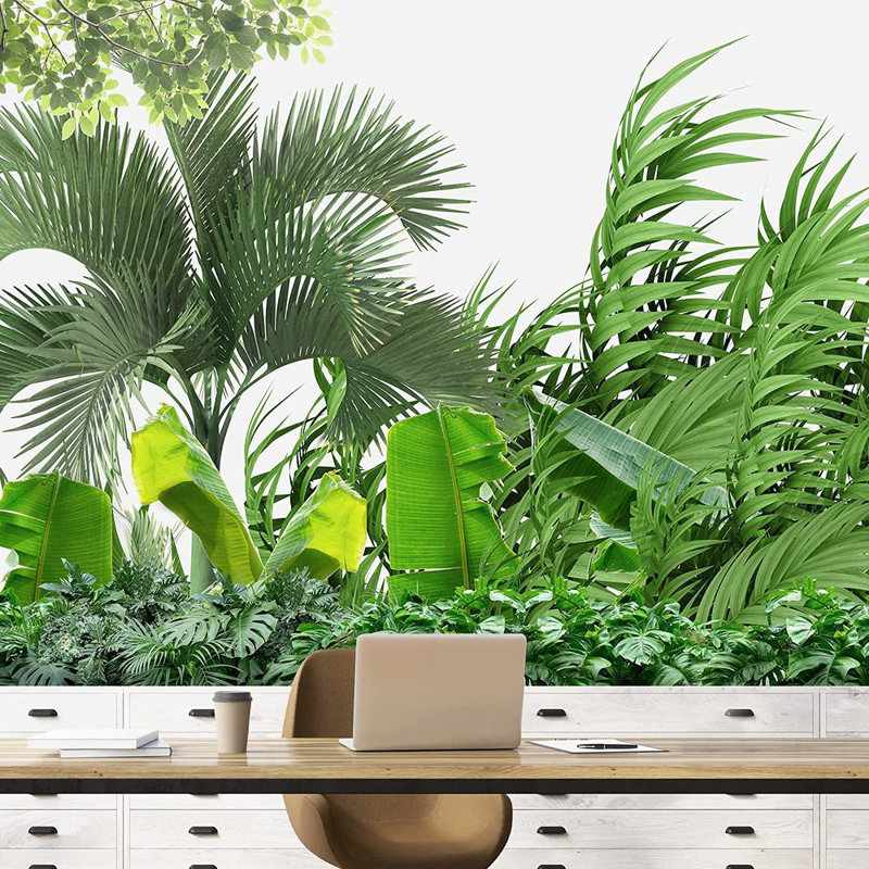 Murale plante de jungle, L 100 po x l 144 po