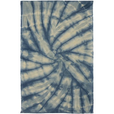 Tapis oriental bleu marine 5X8