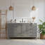 Meuble-lavabo autoportant moderne avec structure en bois massif et lavabo intégré-1951681781