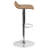 Amp Contemporary Vinyl Adjustable Height Barstool with Quilted Wave Seat-1444476978