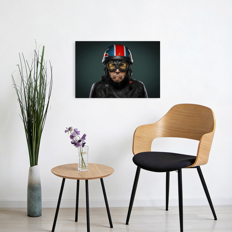 «Grumpy British Biker», impression murale rétro, H 16 po x l 24 po