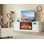Meuble télé pour téléviseur de 75 po, centre de divertissement moderne avec rangement et foyer de 36 po (non inclus)