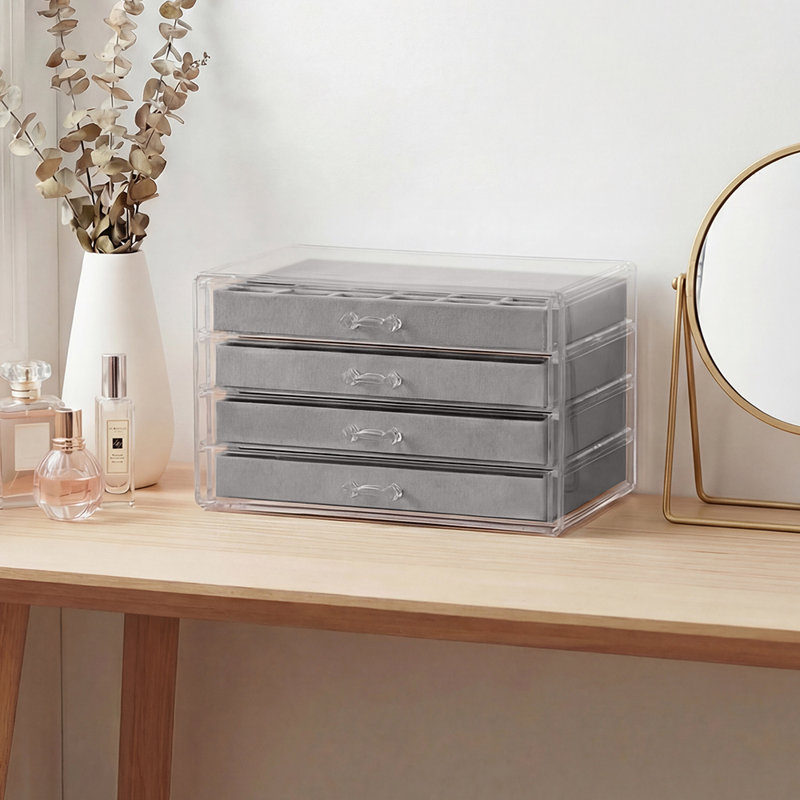 Jewellery Box + Dividers, Grey