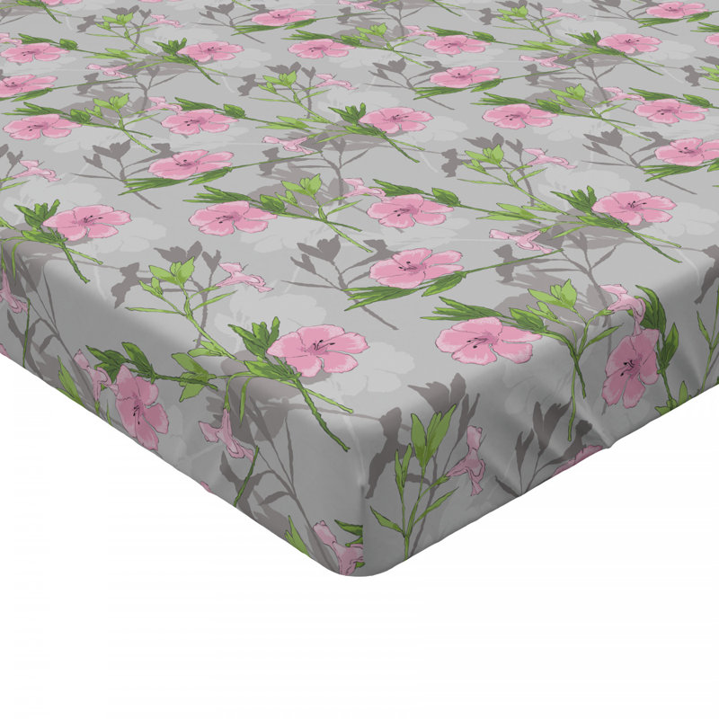 Microfiber Floral Fitted Sheet, Queen Fitted Sheet