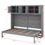 Lit escamotable double pleine grandeur - Comprend des modules de rangement pratiques et spacieux pour une organisation optimale
