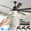 Ventilateur de plafond à DEL 72 po en noyer avec 8 pales en bois, télécommande, température de couleur réglable pour le salon, la chambre à coucher ou la salle à manger (silencieux / 6 vitesses / réversible / moteur à courant continu)