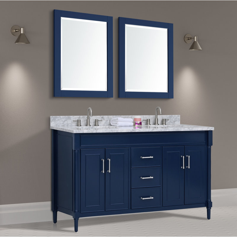 Bristol 61'' W Double Vanity, Navy Blue