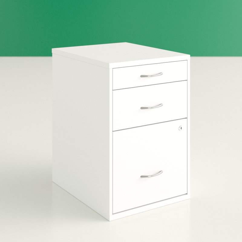 Camyiah 14.5'' Wide 3 -Drawer Steel File Cabinet, White