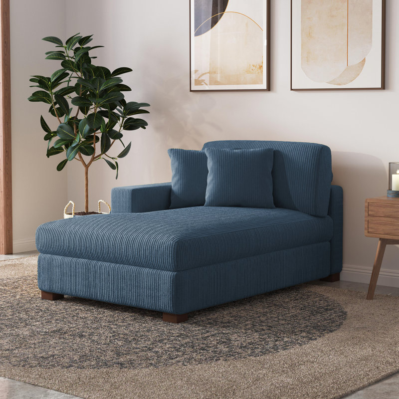 Upholstered Chaise Lounge, Left Hand Facing