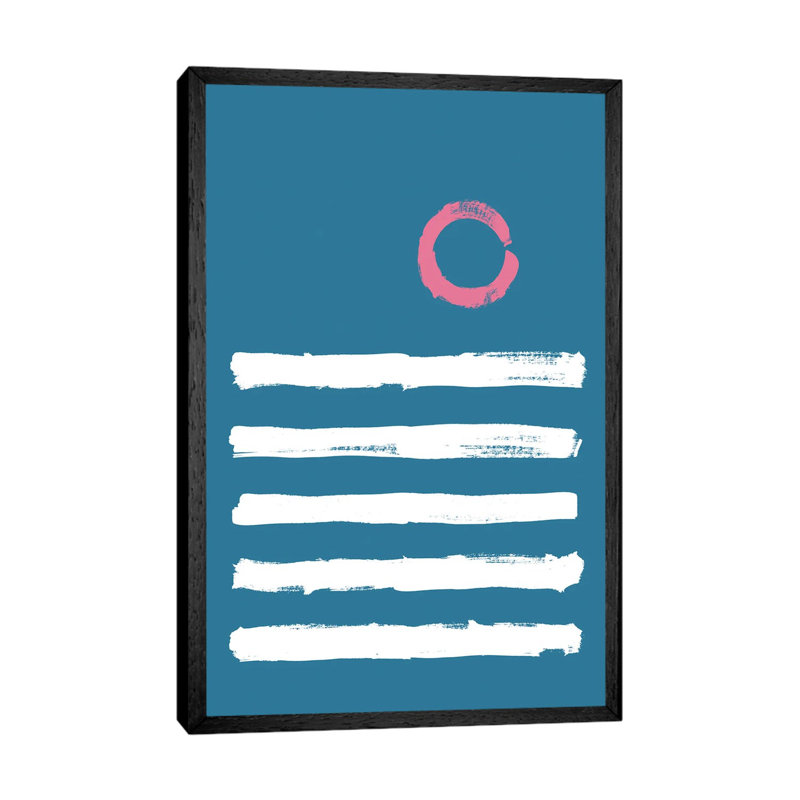 Seascape I - Print on Canvas, 101.6 cm H x 66.04 cm W, Black Framed