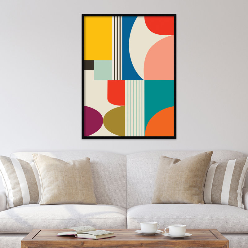 Mid Century Modern Pattern by Rachel Lee, 41" H x 31" W x 1" D, Black