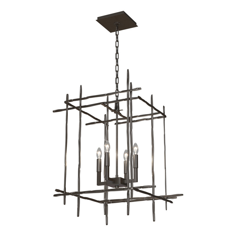 Tura 4 - Light Rectangle Chandelier, Oil Rubbed Bronze, Medium