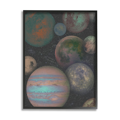 " Milky Way Galaxy Planets Abstract Arrangement Science Equations " by Ziwei Li
