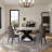CVIS1276 5/7 Pieces Modern Round Dining Table Sets, Glossy Sintered Stone Dining Table With PU Upholstered Chairs, Pre-Assembly-101644196-101644195