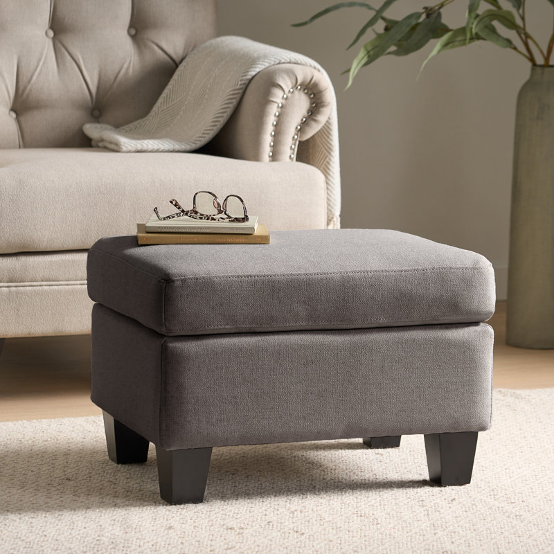 Upholstered Ottoman, Grey