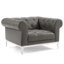 Fauteuil Chesterfield en cuir capitonné à boutons Idyll-1654252741