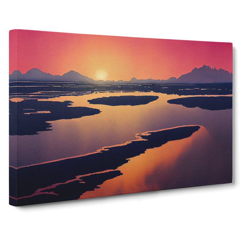 Mind Blowing Ocean Beach Sunset - Wrapped Canvas, 35cm H x 50cm W x 3cm D