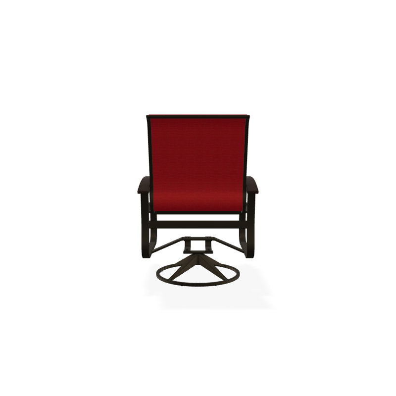 Belle Isle Outdoor Dining Armchair, Kona P10, Textured Beachwood, Red 1D Sunbrella®