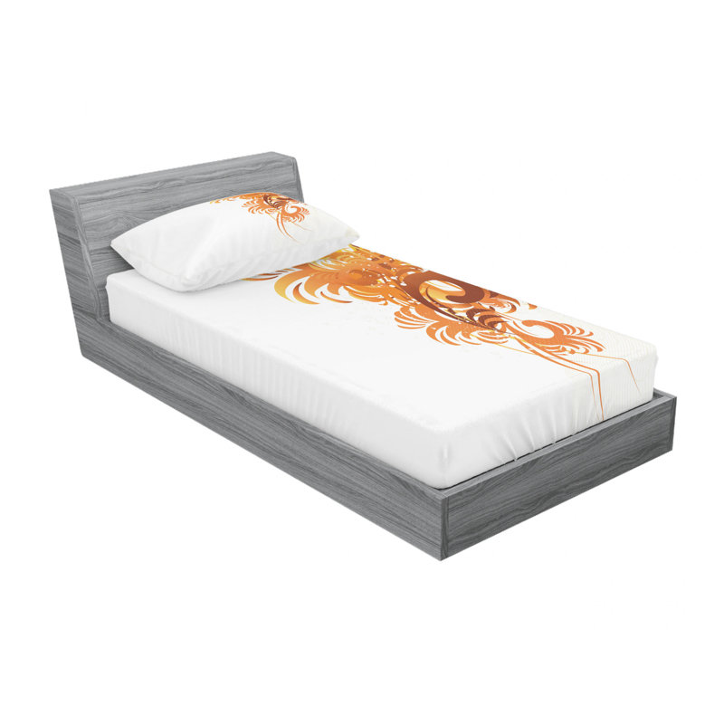 Microfiber Floral Sheet Set, Twin Sheet Set with Fitted Sheet