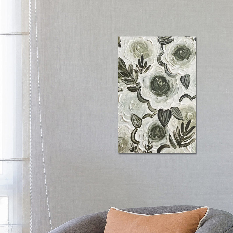 Enchanted Green Florals by Katie Bryant - Wrapped Canvas Painting, 66.04 cm H x 45.72 cm W x 3.175 cm D