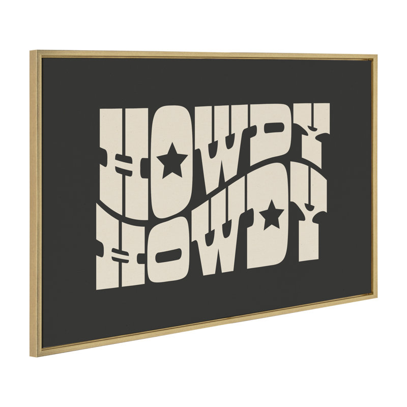 «Howdy Star Landscape Black» par Honey Island Studio, reproduction d'art sur toile encadrée, Or vif