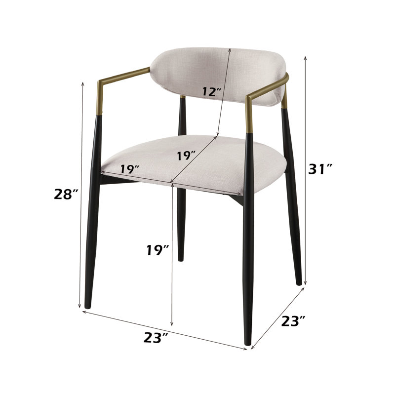 2 chaises d'appoint - lin beige, structure en métal, plateau de table, siège et dossier rembourrés, hauteur de 31 po, capacité de 220 lb, dimensions de la magnifique chaise (2), limite de poids de 220 lb