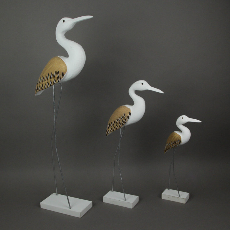 Ensemble de 3 statues d'oiseaux
