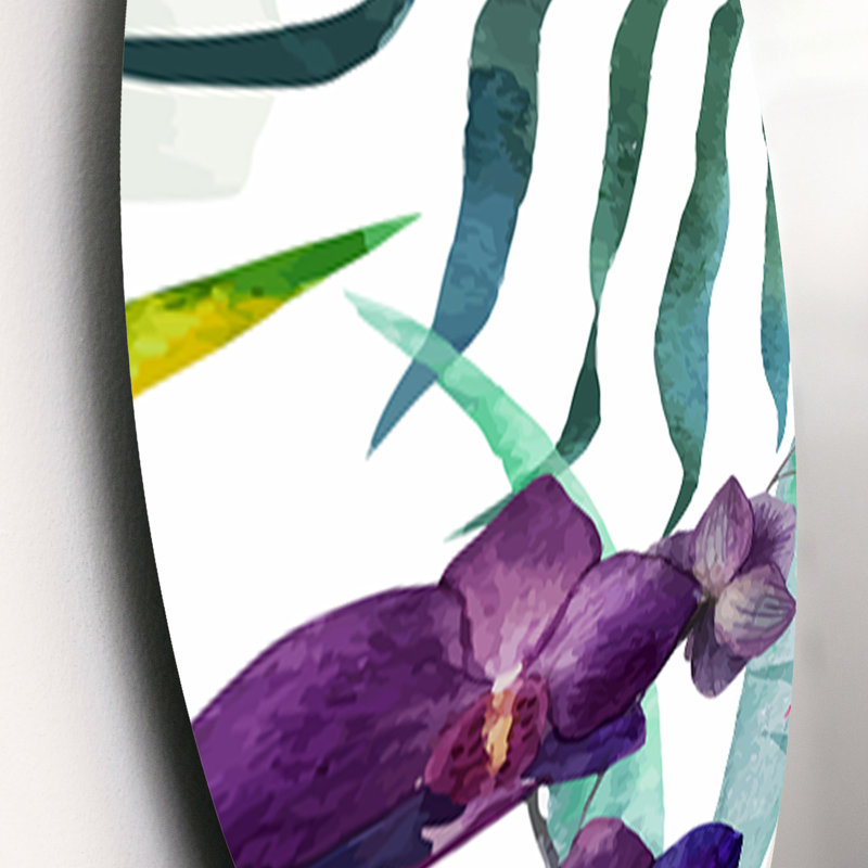 Ensemble de 3 décorations murales fleurs d'orchidées tropicales