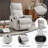 Heat Massage Manual Recliner Chair With Rocker And Swivel In Fabric For Living Room-606437419