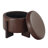  Faux Leather Upholstered Round Ottoman with Storage-411347291