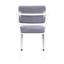 Chaise de bureau de style industriel avec tissu gris et finition blanche, dossier haut, siège fixe, coussinée, fabrication en métal, gracieux, coussin de siège, structure, housse, thème