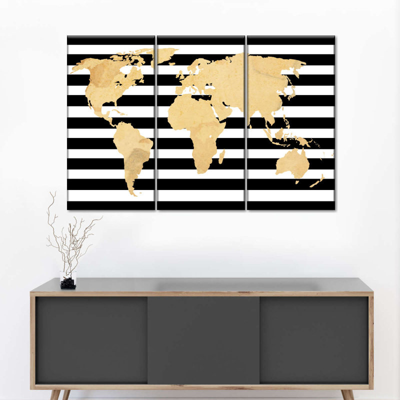 «Wanderlust World Map», reproduction sur toile, H 24 po x l 38 po x P 1,25 po
