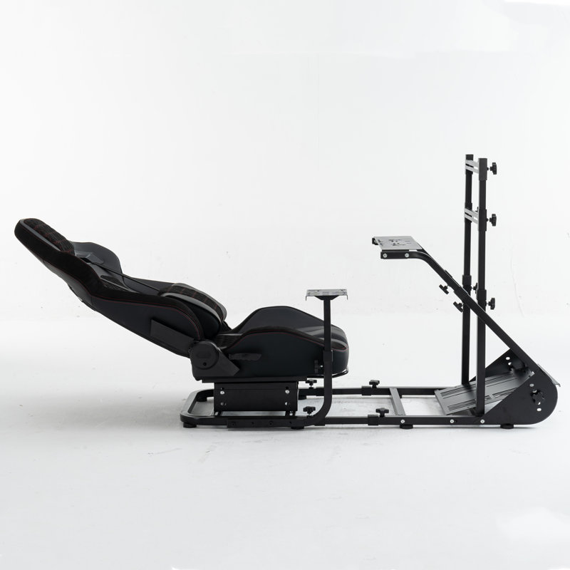 Enhanced Racing Wheel Cockpit With Ergonomic Seat – Adjustable Driving Simulator Frame – Compatible With Fanatec, Thrustmaster, Logitech, Moza, PXN – Stable Steel Construction