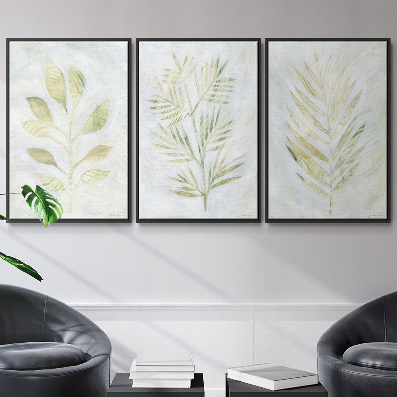 Breezy Fronds I 3 pièces, Noir, H 27 po x l 54 po