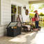 Outsunny 311L Garden Storage Box Waterproof Lockable Lid Gas Rods Dark Grey