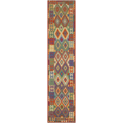 Tapis de couloir fait à la main en laine noué à la main 2 pi 10 po x 13 pi 2 po Cedorah