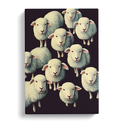XC1022-1748X Curious Sheep - Wrapped Canvas Print