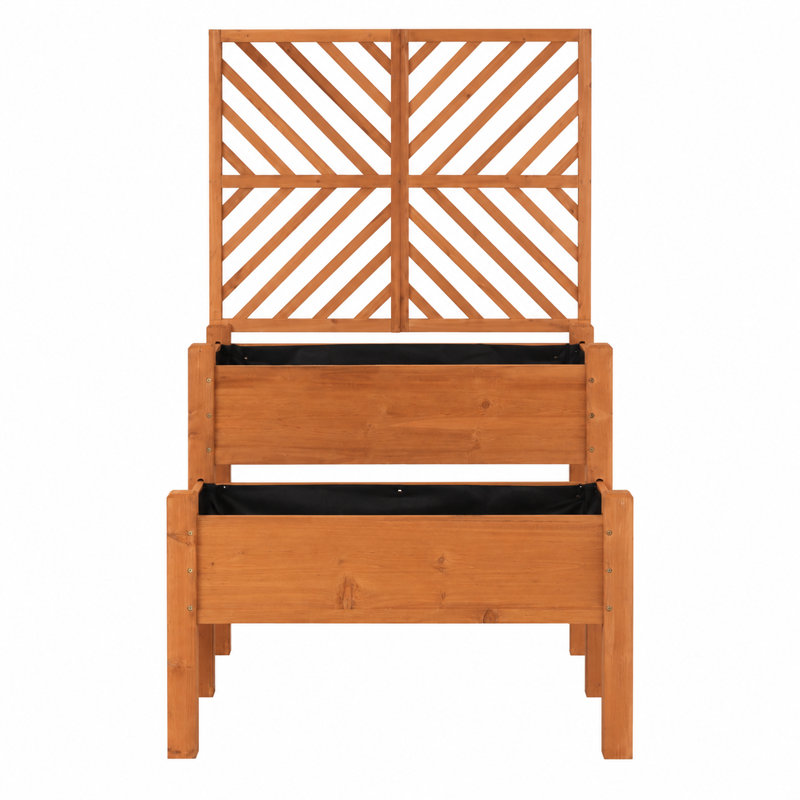 Lit de jardin surélevé en bois, Brun