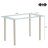 Glass Top Metal Base Dining Table